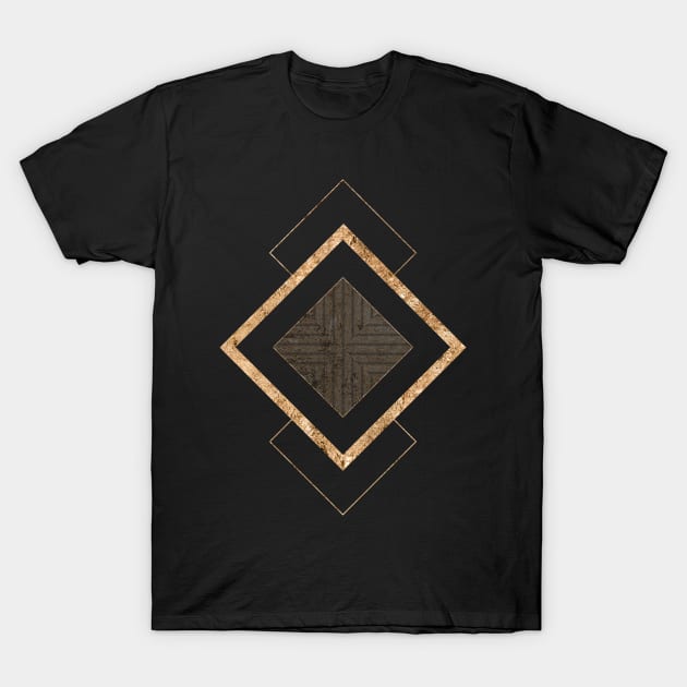 Gold Geometric Glyph Mandala Sigil Rune Sign Seal  -  325 T-Shirt by Holy Rock Design